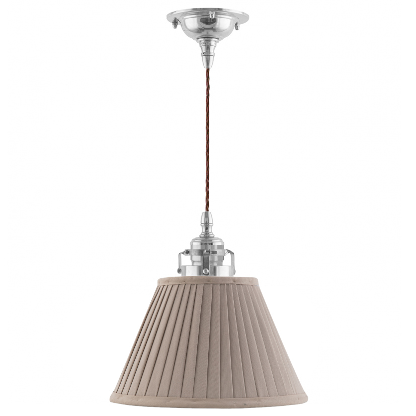 Ferlin förnicklad med beige textilskärm (bild för) Ferlin förnicklad med beige textilskärm